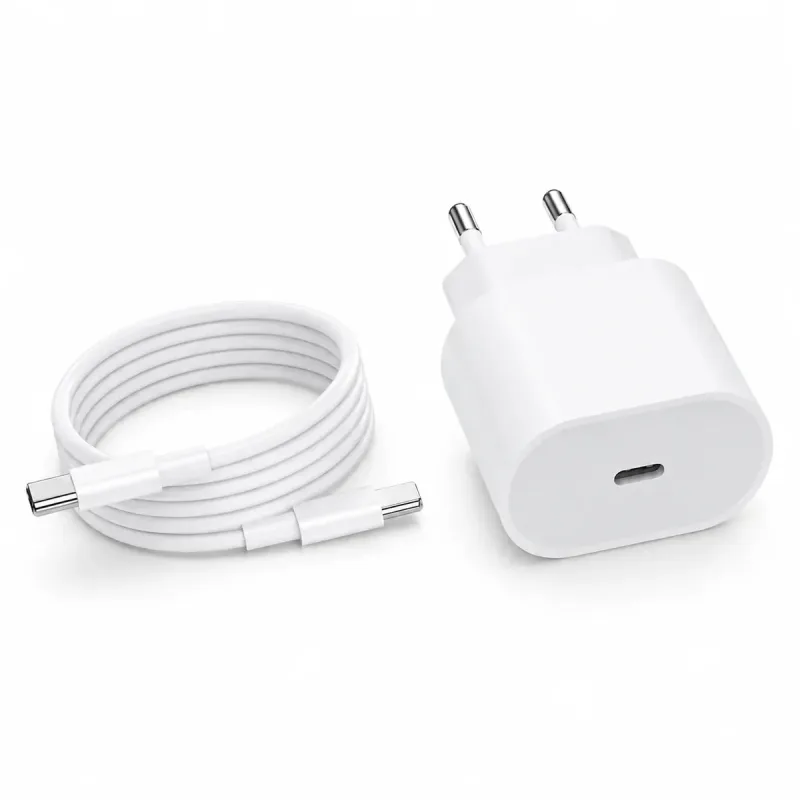 Мережевий зарядний пристрій 26X-199 35W USB-C білий • Адаптер швидкого заряджання 26X-199 з кабелем Type-C–Type-C 1 м для смартфонів і USB-C пристроїв