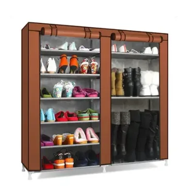 Шафа для взуття Shoe Cabinet тканинний двосекційний органайзер з поличками