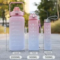Спортивные бутылки для воды 3 в 1 · Комплект бутылок для спорта и отдыха (2л, 900 мл, 500 мл)