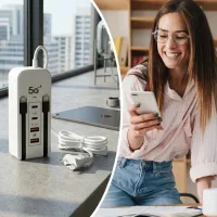 Мережевий зарядний пристрій 26X-200 66W на 2 USB • Універсальний зарядний адаптер 26X-200 зі швидким заряджанням двох пристроїв для смартфонів і гаджетів