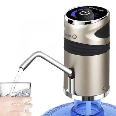 Электрическая помпа для воды Water Dispenser XL-129 серебристая USB • Автоматический диспенсер XL-129 для бутылки питьевой воды и бутыли 19 л серебристый