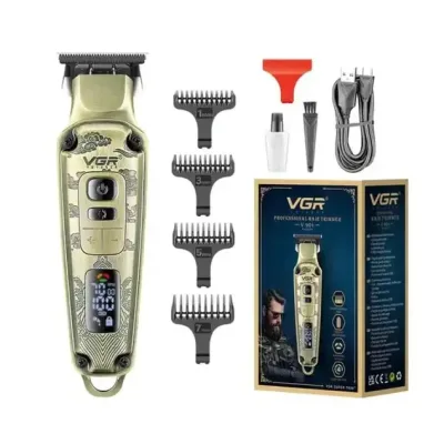 Машинка для стрижки VGR V-901 • Тример для волосся з дисплеєм і 4 насадками 1600 мАг