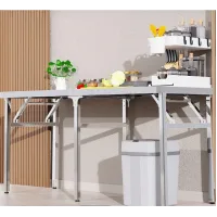 Складной стол из нержавеющей стали HN-602 150х60х73 см • Рабочий кухонный стол HN-602 из нержавейки для дачи, торговли и пикника