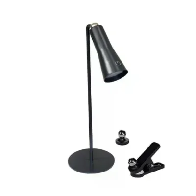 Настільна LED-лампа BL-T-007 7 Вт чорна • Акумуляторний світильник BL-T-007 20 LED 1200 мАг з 3 температурами світла, сенсорним керуванням і Type-C