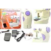 Швейна міні машинка Mini Sewing Machine SM-202A 4 в 1 портативна домашня машинка для шиття від мережі / батарей / педалі