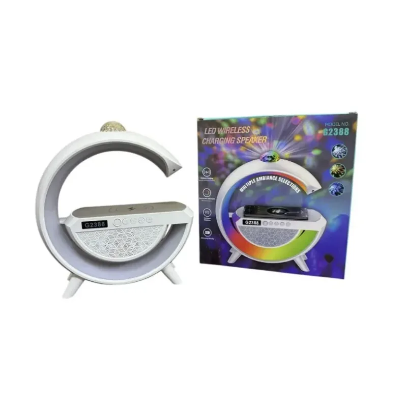 Настільна смарт-лампа-нічник 3 в 1 RGB G2388 з бездротовою зарядкою ∙ Багатофункціональний нічник Bluetooth колонка RGB 2388