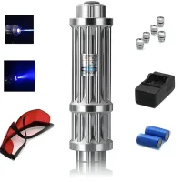 Лазер Laser B017 з п'ятьма насадками в кейсі ∙ Синя лазерна указка Laser B017 445 nm