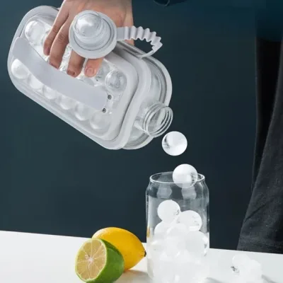 Силиконовая форма для льда ICE CUBE TRAY ∙ Складная бутылка – льдница на 17 шариков