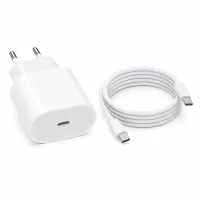 Мережевий зарядний пристрій 26X-199 35W USB-C білий • Адаптер швидкого заряджання 26X-199 з кабелем Type-C–Type-C 1 м для смартфонів і USB-C пристроїв