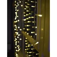 Гірлянда штора Водоспад на вікно Теплий білий колір свічення, 3х2м 240 LED з конектором