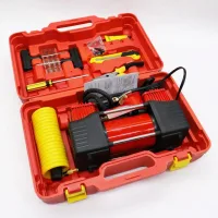 Автомобільний компресор у кейсі RED MA810 • Автокомпресор 12V для шин, човнів і матраців з манометром, клемами АКБ і набором для ремонту