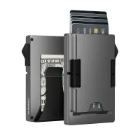 Компактный кошелёк-картхолдер 26X-56 с RFID-защитой чёрный • Кошелёк для карт 26X-56 с отделением для купюр, визитница и держатель банковских карт