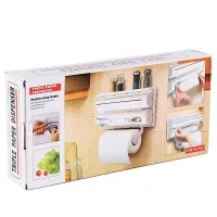 Кухонний підвісний диспенсер Kitchen Roll Triple Paper Dispenser Тримач для плівки, фольги та рушників