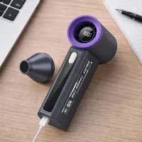Портативний ручний вентилятор T-08 з акумулятором і USB зарядкою • Компактний міні вентилятор з кількома режимами обдуву для дому, офісу, дороги та прогулянок