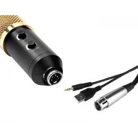 Конденсаторний студійний мікрофон VGS M-800U PRO-MIC зі стійкою та вітрозахистом ∙ Професійний мікрофон для домашнього та студійного запису