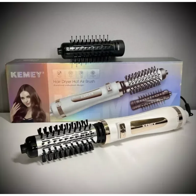 Фен-стайлер Kemey KM-8024 ∙ Щітка з обертанням для сушіння та укладання волосся