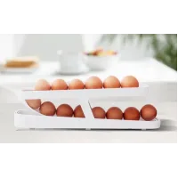 Контейнер для яєць Egg Pan · Дворівневий органайзер – підставка для зберігання яєць у холодильнику