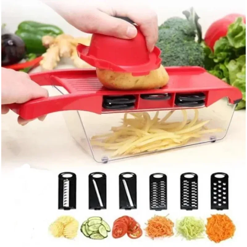 Овочерізка - мультислайсер Mandoline Slicer 6 in 1 · Тертка – шатківниця для овочів та фруктів з контейнером