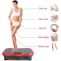 Віброплатформа для схуднення Minexo VIBRO SLIM SHAPER PRO RED з пультом ДУ та еспандерами ∙ Тренажер-віброплатформа VIBRO SLIM SHAPER PRO для занять спортом