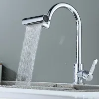 Водозберігальна насадка SHOWER HEAD на кухонний кран з широкою лійкою – розпилювачем та обертанням 360° · 4 режими струменя