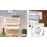 Кухонний підвісний диспенсер Kitchen Roll Triple Paper Dispenser Тримач для плівки, фольги та рушників