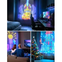 Гірлянда Smart-штора SFK-07 святкова LED-гірлянда для дому ∙ Світлодіодна штора з додатком SFK-07 20 ниток по 20 LED