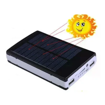 Сонячний повербанк UNIQUE/9600 мА·год • Портативний зовнішній акумулятор Solar з ліхтариком для телефону та USB-гаджетів