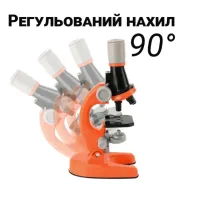 Дитячий мікроскоп з підсвічуванням та набором біологічних зразків ∙ Іграшковий мікроскоп з 3 рівнями збільшення