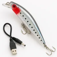 Рибальська приманка з акумулятором електронний воблер на хижу рибу • Twitching Lure приманка що світиться з usb зарядкою