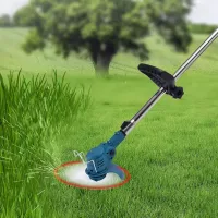 Бездротова газонокосарка Lawn mower 48В 2000 мАг · Садовий акумуляторний триммер для трави з 2 акумуляторами