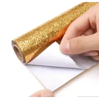 Фольга - самоклейка 'Золото' 300 х 60 см ∙ Самоклеюча захисна фольга плівка для кухонних та інших поверхонь, стійка до жиру, води та високих температур