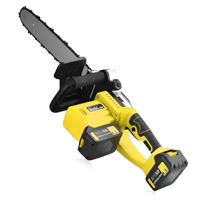 Акумуляторна ланцюгова пила Electric SAW 16″ з 2 акумуляторами жовта • Бездротова електропила Electric SAW 16 дюймів для саду та розпилювання деревини жовта