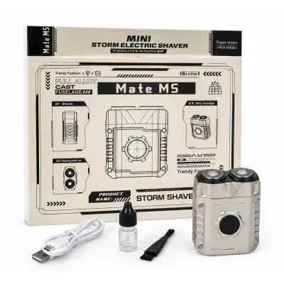 Міні-електробритва Mate M5 Trendy Fashion AND LY-1098 • Портативна акумуляторна бритва для обличчя, щетини, поїздок і щоденного догляду