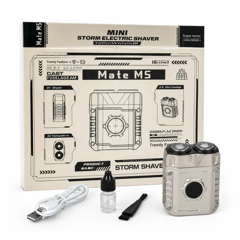 Міні-електробритва Mate M5 Trendy Fashion AND LY-1098 • Портативна акумуляторна бритва для обличчя, щетини, поїздок і щоденного догляду