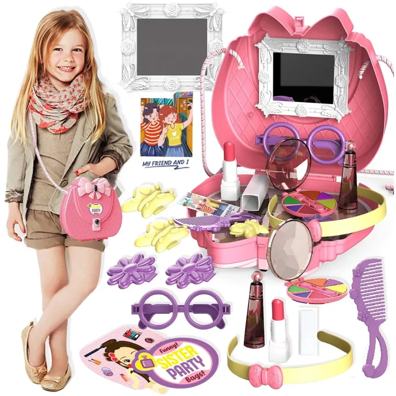 Дитячий косметичний набір Kids Pretend Toy Bag сумка для макіяжу з дзеркалом