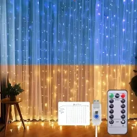 Гірлянда Штора SFK-10 прапор України з пультом USB 3*3 м