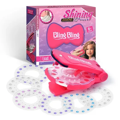 Стрази для волосся Bling Bling Діамантовий стайлер – степлер для прикраси стразами для дівчаток