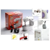 Швейна міні машинка Mini Sewing Machine SM-202A 4 в 1 портативна домашня машинка для шиття від мережі / батарей / педалі