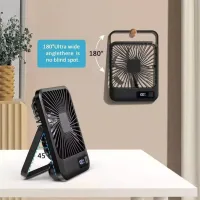 Настільний акумуляторний вентилятор із цифровим дисплеєм і USB-зарядкою • Портативний міні вентилятор для дому, офісу, навчання та поїздок