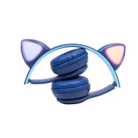 Дитячі бездротові Bluetooth навушники Cat Y47 з мікрофоном та котячими вушками, що світяться