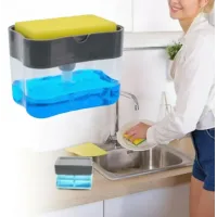 Кухонный диспенсер - органайзер для губки Soap Pump Caddy с дозатором моющего средства, 380 мл, арт. 48-809