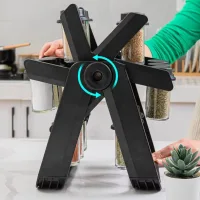 Карусель для спецій 360° Spice Rack на 18 баночок · Кухонний органайзер – спецівниця на підставці, що обертається