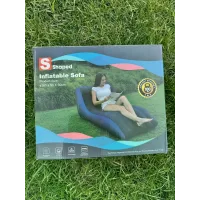 Надувне крісло S-подібне 160х90х60 см • Надувний диван з підлокітниками, пуфом і насосом для дому, дачі, туризму та відпочинку