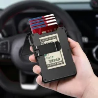 Компактный кошелёк-картхолдер 26X-56 с RFID-защитой чёрный • Кошелёк для карт 26X-56 с отделением для купюр, визитница и держатель банковских карт