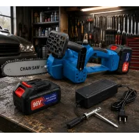 Акумуляторна ланцюгова пилка DOMOTEC Chain Saw 12″ 96V • Садова пилка DOMOTEC Chain Saw 12″ 96V із шиною 300 мм і 2 акумуляторами