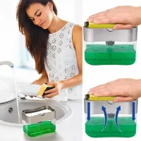 Кухонный диспенсер - органайзер для губки Soap Pump Caddy с дозатором моющего средства, 380 мл, арт. 48-809