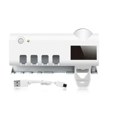 Автоматичний дозатор - диспенсер зубної пасти Toothbrush sterilizer / УФ-стерилізатор / Тримач зубних щіток / Органайзер для ванної W-020