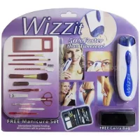 Епілятор електричний для видалення волосся Wizzit з набором інструментів для манікюру 2 в 1 ∙ Косметичний дорожній набір Електроепілятор + Манікюрний набір у чохлі