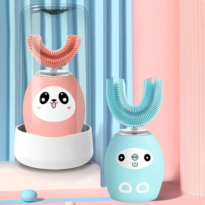 Дитяча зубна щітка U-shaped electric toothbrush ∙ Електрична ультразвукова силіконова щітка – капа для дітей