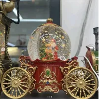 Сніжний шар Карета SH2501 з автоподувом LED та музикою ∙ Новорічний музичний ліхтар у вигляді карети SH2501